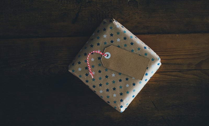 Recycled gift wrapping